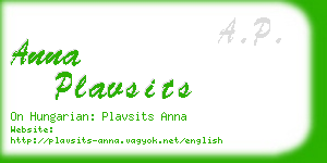 anna plavsits business card